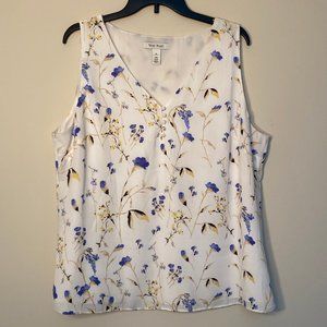 WHITE HOUSE BLACK MARKET Floral Tank Sz XL
